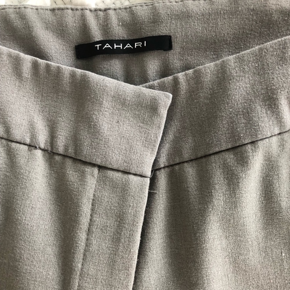 Tahari cropped office pants. Grey